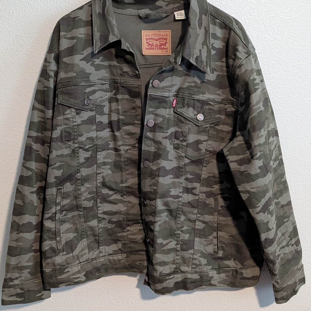 Levi's Green Military Field Jacket with Stand-Up Collar